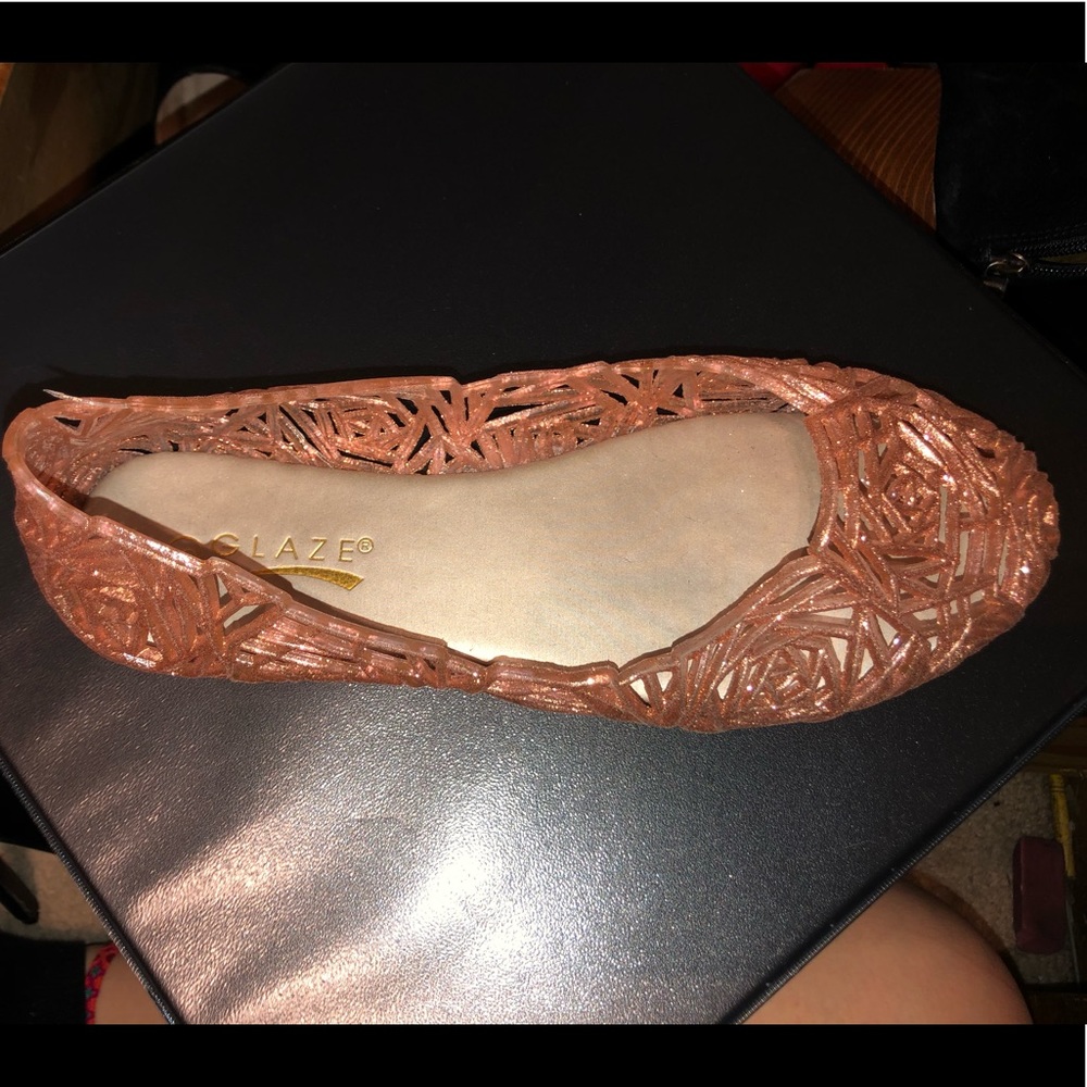 Rose Gold Jelly Flats